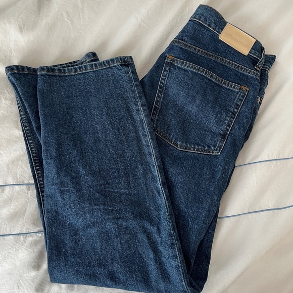 Everlane Straight Leg Jeans Dark Blue Essential Comfort - Picture 1 of 4